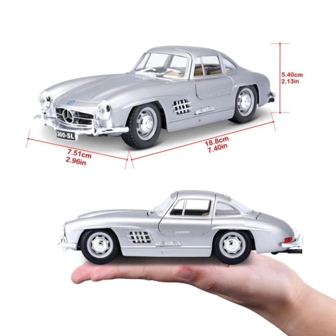 Bburago 1:24 Mercedes Benz 300SL argent 18-22023
