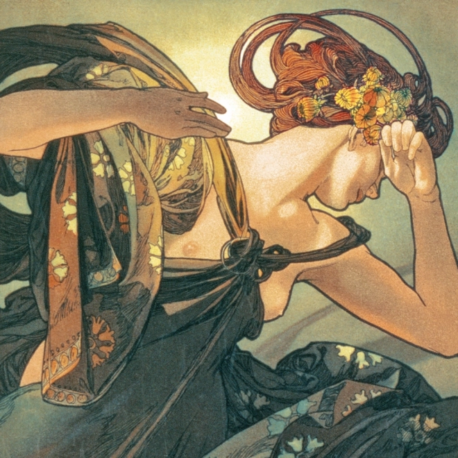Calendrier de notes Alfons Mucha 2025, 30 × 30 cm