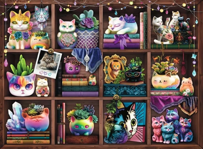 Puzzle Ravensburger Chats et succulentes 500 pièces