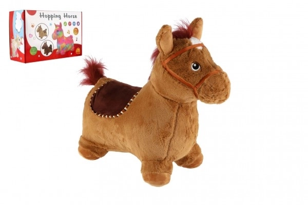 Cheval en peluche marron à effets