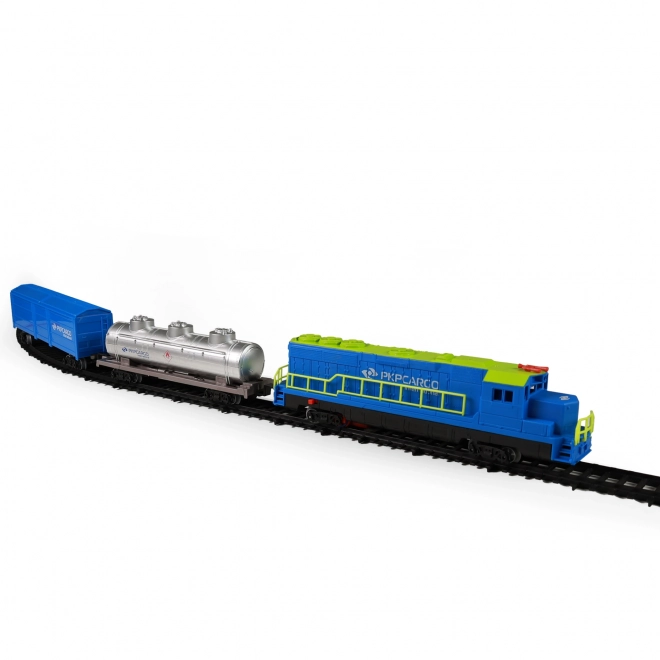 Train de marchandises PKP Cargo International avec wagons et rails avec son et lumière