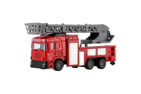Camion de pompiers en plastique 13-16cm à rétrofriction 3 types 12pcs en boîte