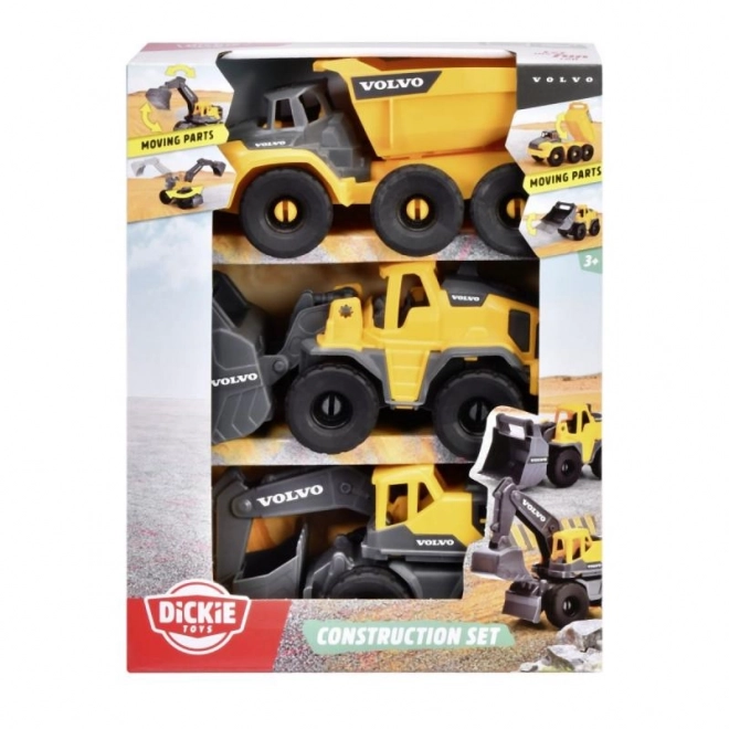 Set de construction VOLVO – 3 engins de chantier, 16 cm (1:36)