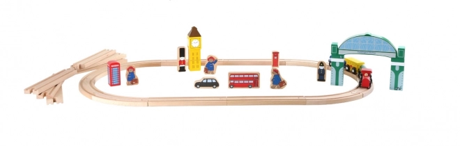 Petit Pied Circuit de Train Bois Paddington 43 pièces
