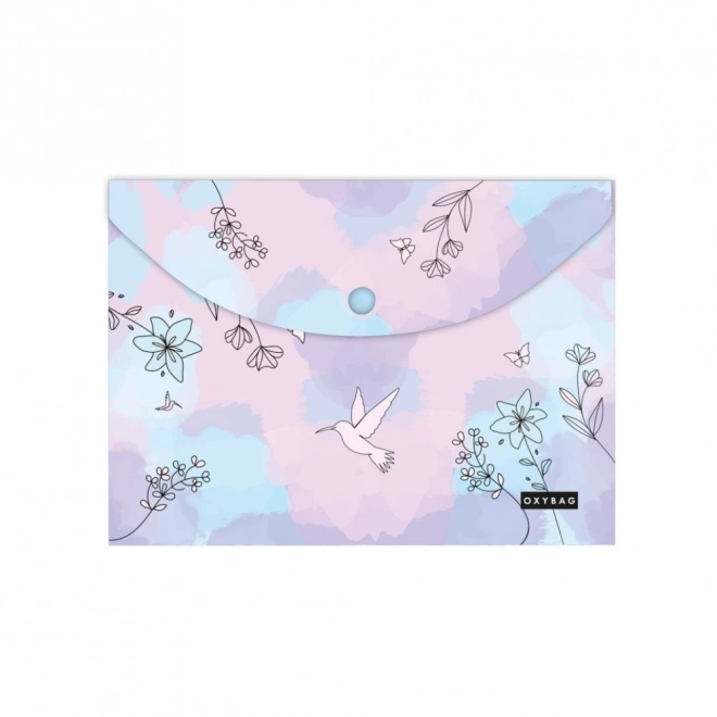 Pochette avec motif colibri pour documents A4