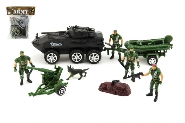 Ensemble de soldats et d'équipements militaires en plastique