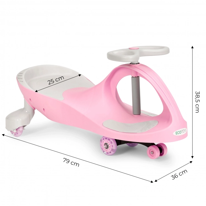 Voiture à pédales avec roues LED roses ECOTOYS