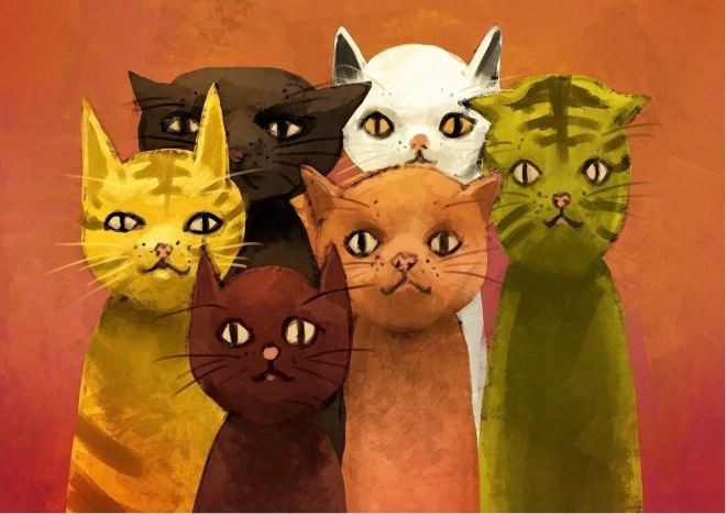 Puzzle équipe de chats 500 pièces