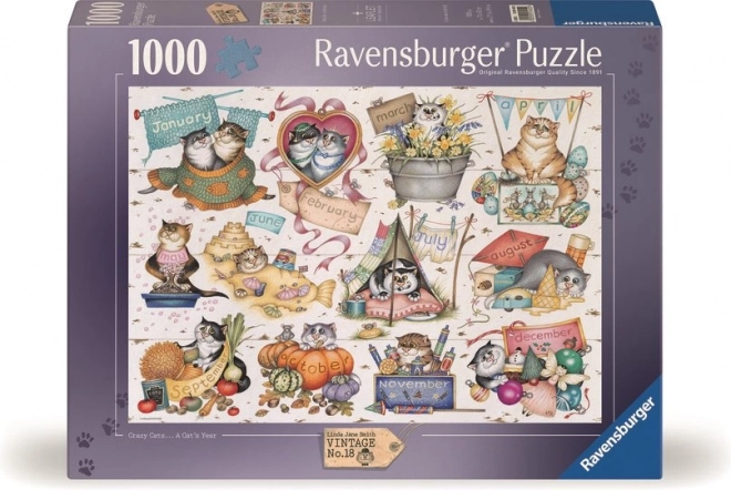 Puzzle Calendrier des Chats 1000 pièces
