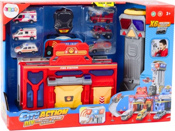 Station de pompiers complète dans un seul coffret