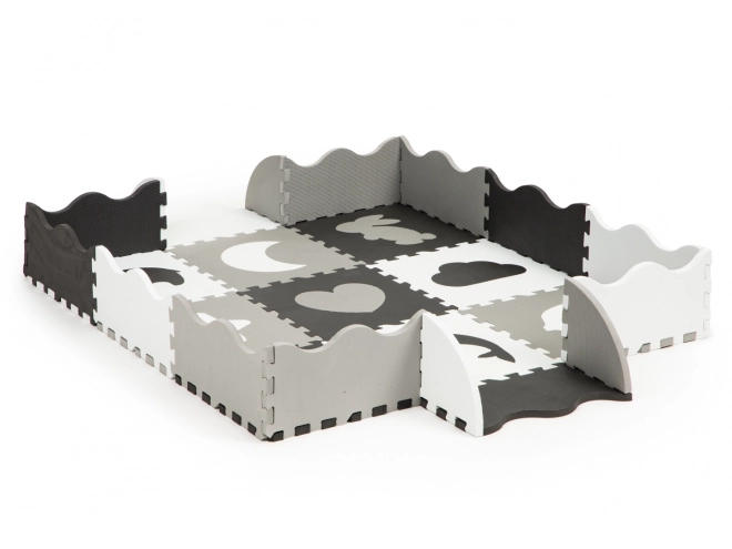 Tapis en mousse ECOTOYS avec clôture et piscine de 25 pièces