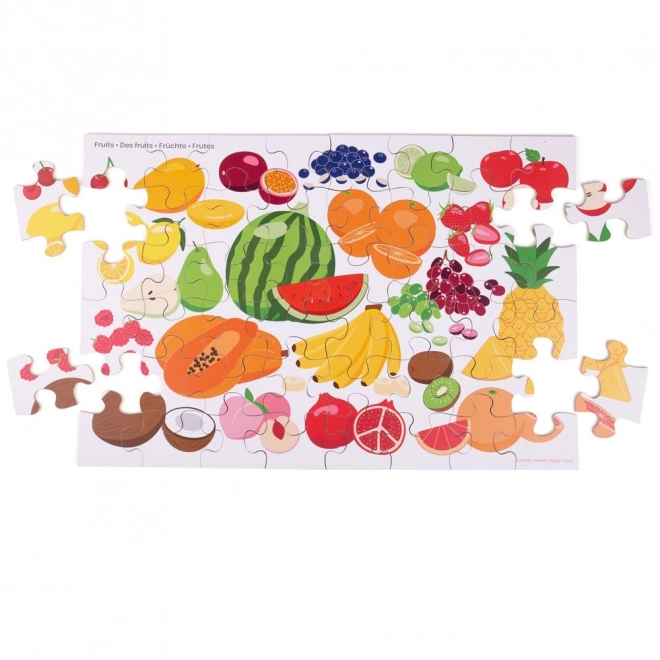 Puzzle de sol avec motif de fruits