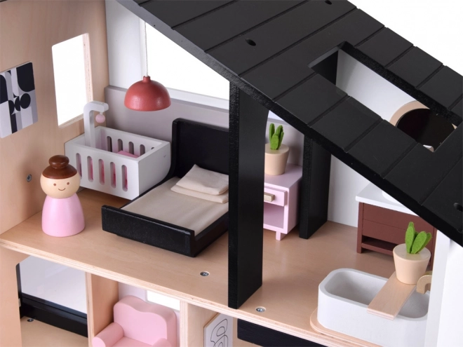 Maison de poupée en bois dans le style loft