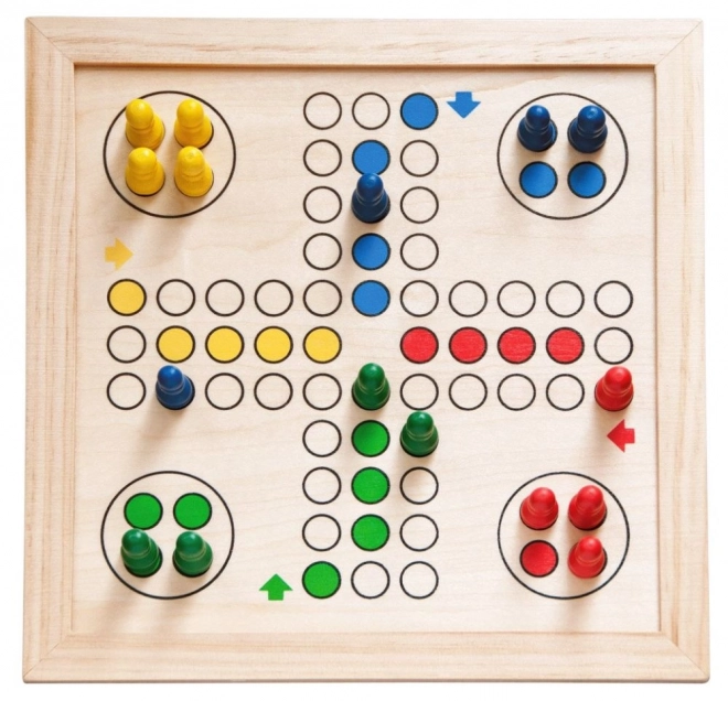 Ensemble de jeux dans une boîte en bois