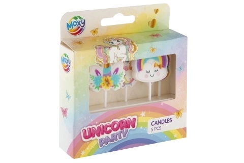 Bougies 3D – Licorne 5 pièces