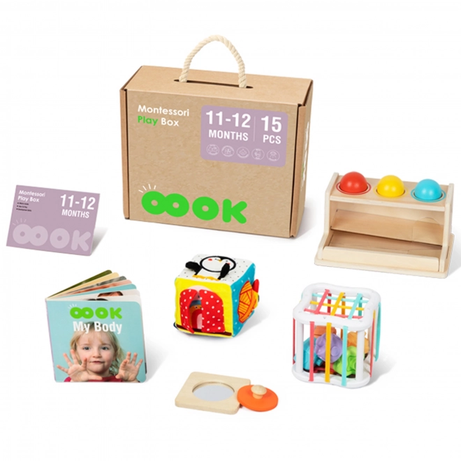 Boîte éducative montessori XXL 5 en 1 pour bébés 11-12 mois