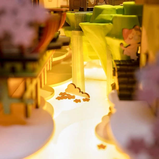 RoboTime Puzzle 3D Serrure de Livres "Falling Sakura" (en bois)