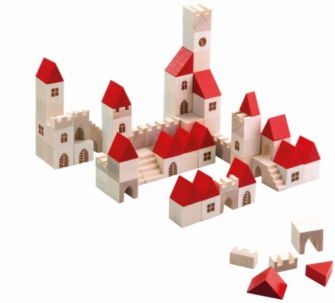 Jeu de construction en bois petite ville 100 pcs