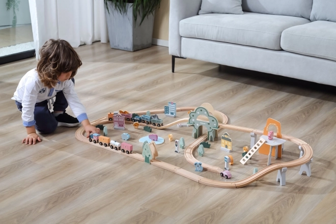 Viga PolarB Circuit de train en bois 90 pcs