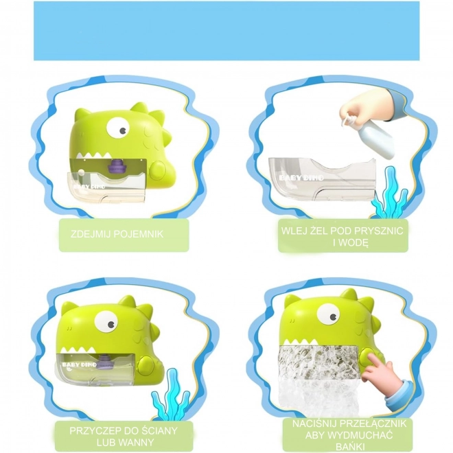 Jouet de bain dinosaure à bulles vert