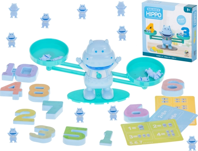 Balance éducative à plateaux pour apprendre à compter – Hippopotame