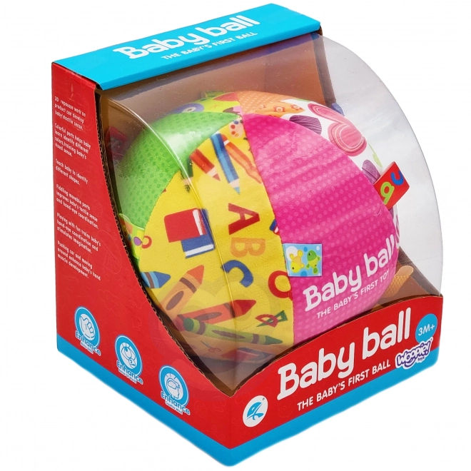 Balle douce pour bébé avec étiquettes et sons