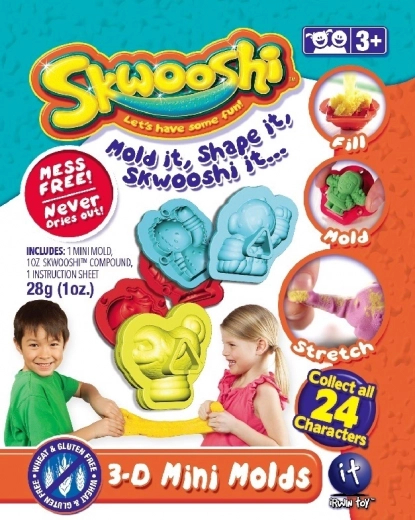 Sachets de collection Skwooshi avec pâte à modeler et mini moule 3D