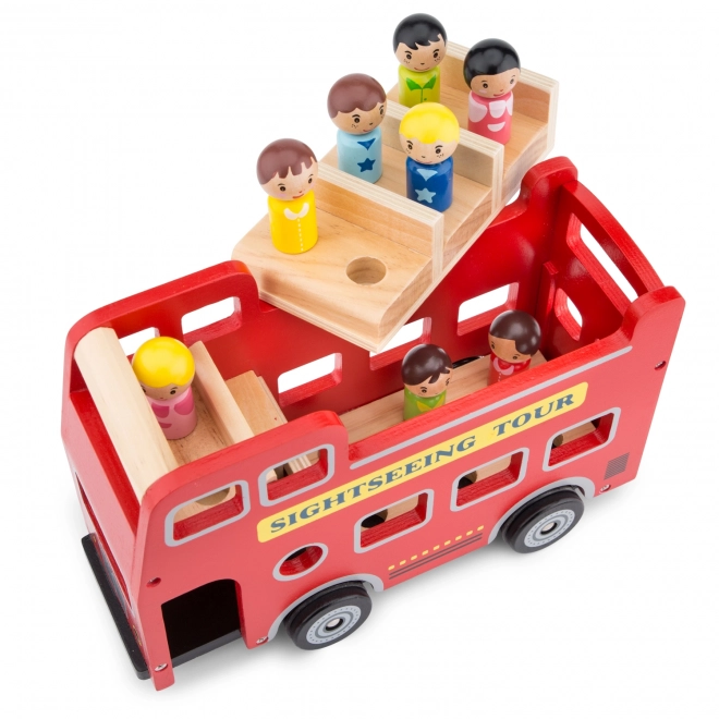 Autobus urbain rouge avec figurines