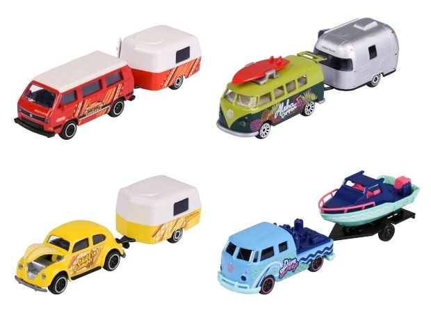 Modèles de voitures Majorette Volkswagen avec remorque