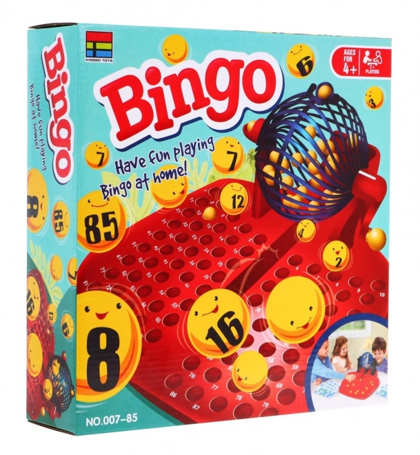 Jeu pour enfants Bingo 4+ Loterie de nombres + Machine de tirage avec cylindre + Billes avec nombres + Cartes jetons