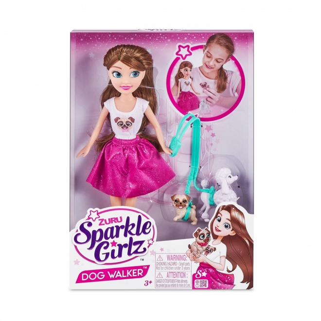 Panenka Sparkle Girlz avec deux petits chiens 28 cm