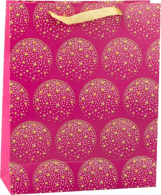 Sac cadeau élégant étoiles dorées rose
