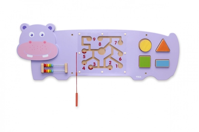 Planche sensorielle en bois - hippopotame