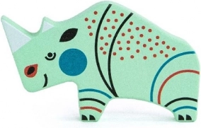 Bajo animaux menacés rhinocéros – figurine en bois