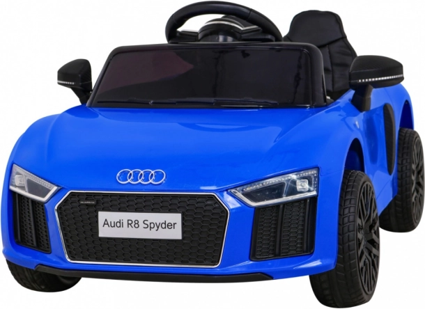 Voiture électrique pour enfants AUDI R8 Spyder – bleue avec télécommande, roues EVA et MP3