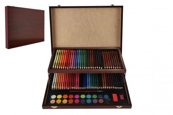 Coffret de peinture Art en valise en bois - 91 pièces