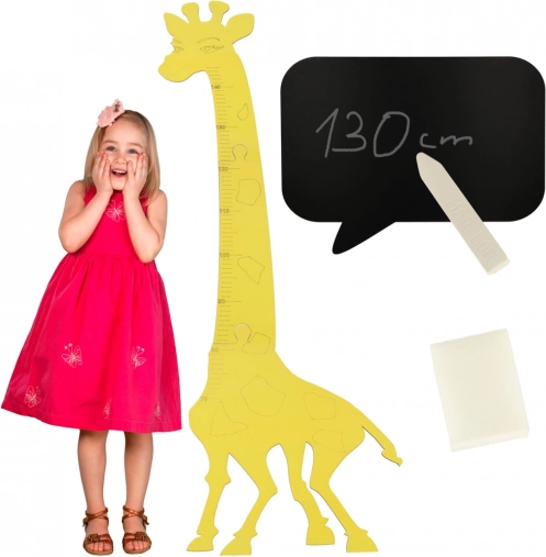 Toise en bois girafe jaune