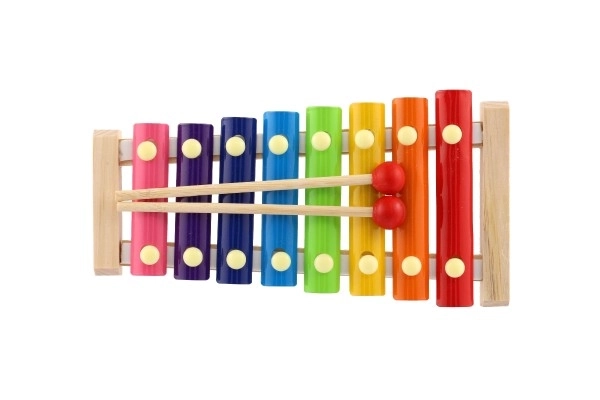 Xylophone bois/métal 24cm avec baguettes dans boîte 25x13x4cm