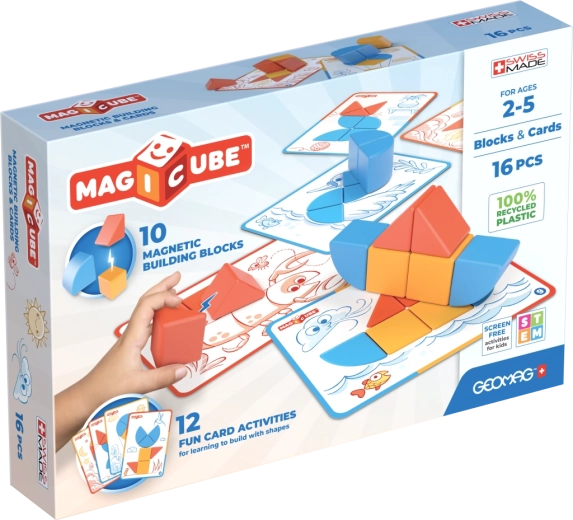 Geomag Magicube Blocks & Cards – jeu de construction magnétique 16 pièces