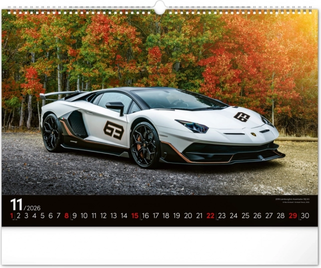Calendrier mural Voitures Rapides 2026
