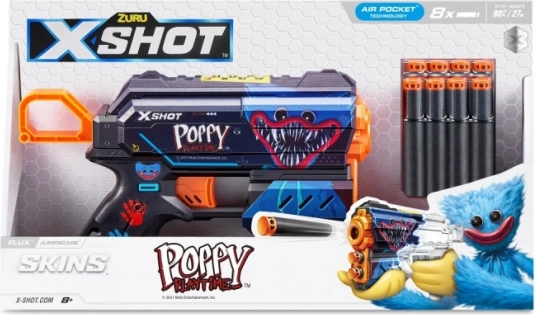 pistolet en mousse X‑Shot Flux Jumpscare – 8 fléchettes