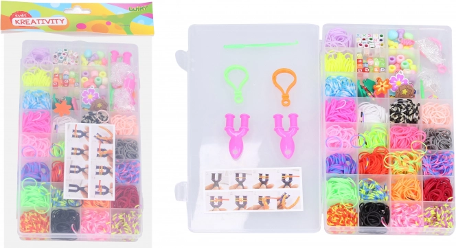 Élastiques magiques à tresser avec perles - Grand assortiment