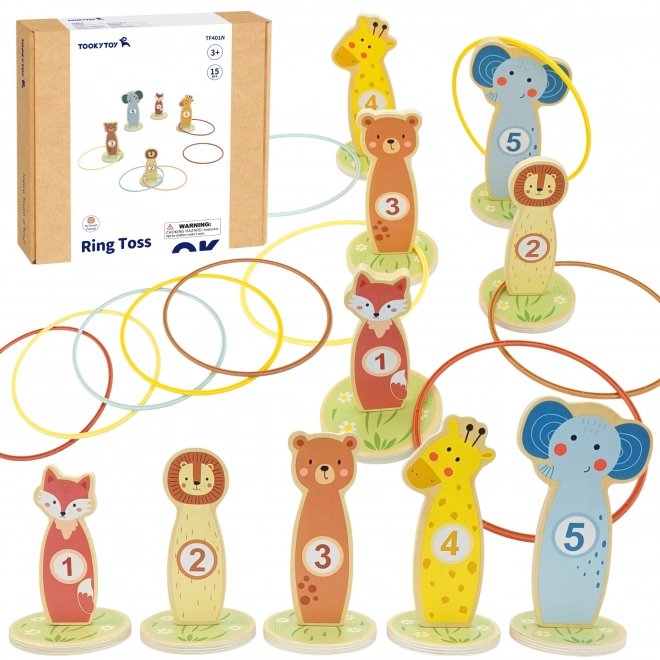 Jeu de précision en bois avec anneaux Tooky Toy