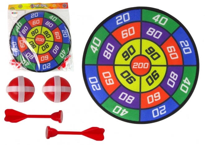 Jeu d'adresse Dart avec cible et balles à velcro