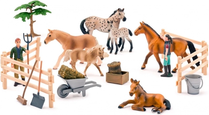 Set de 25 chevaux Faunica (tachetés et bruns)