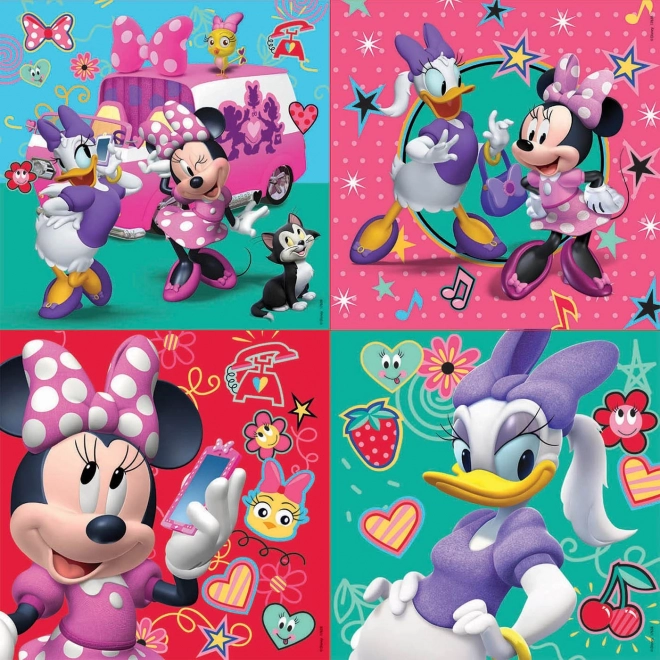 Puzzle EDUCA dans la mallette Minnie et Daisy 4 en 1 pour enfants