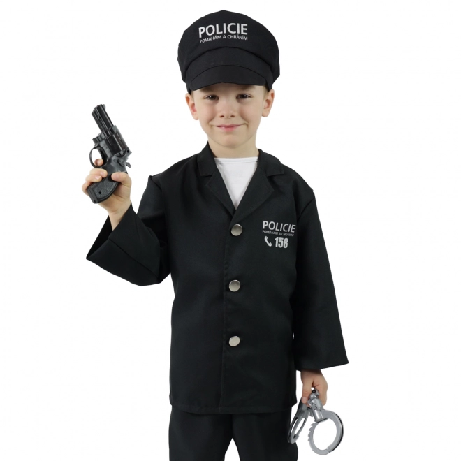 Déguisement d'enfant policier avec casquette - impression tchèque (S)