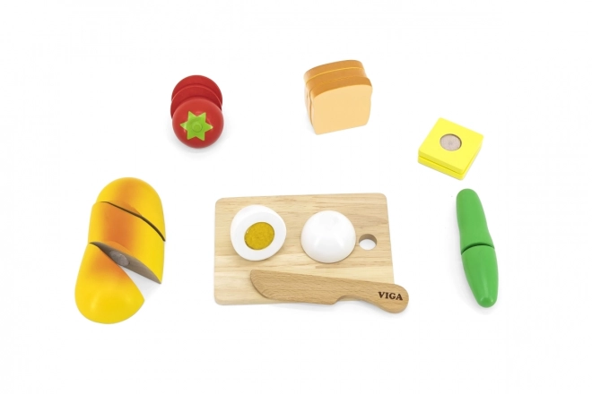 Petit déjeuner en bois à découper