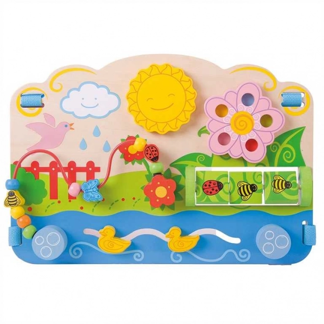 Bigjigs Baby Planche moteur en bois fleurs