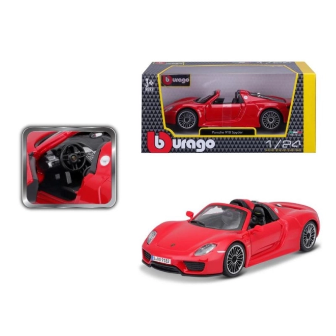 Voiture miniature en métal Porsche 918 Spyder rouge